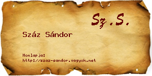 Száz Sándor névjegykártya