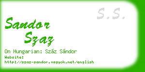 sandor szaz business card