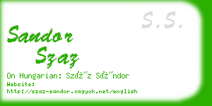 sandor szaz business card